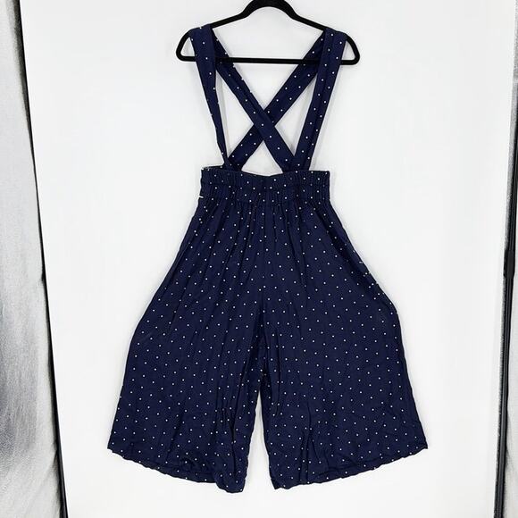 Vintage Laine blue white polka dot jumper culottes size S 80s preppy coquette - Picture 2 of 8